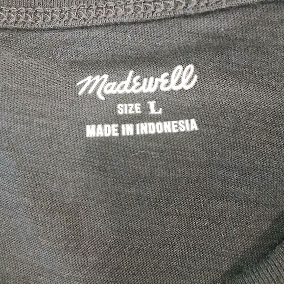 MADEWELL WOMEN'S TRUE BLACK WHISPER COTTON SCOOPNECK RIBBED TRIM TANK TOP Sz L - Picture 6 of 11